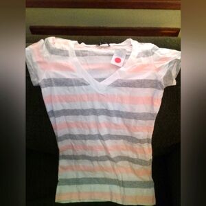 Striped V-Neck Tee